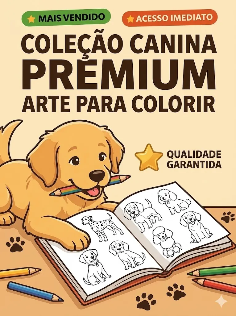 Livro de Colorir - Raças de Cachorro